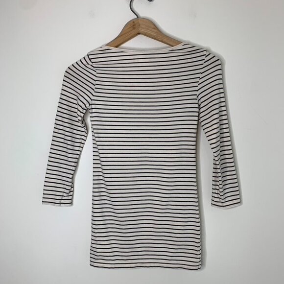 Aritzia Babaton Stripe T-shirt Top 3/4 Length sleeve Stretch Cotton Size XS - Picture 14 of 16
